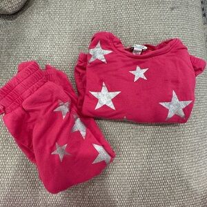 Pink Matching Set with Silver Stars